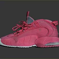 Pink High Top Sneakers With Chunky Sole And Reflective Design For Casual Wear