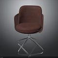 Comfortable Modern Red Upholstered Chair With Armrests And Metal Base