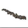 Small Brown Pebbles Arranged In Curved Path For Modern Landscape Design 3d model