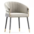 Elegant Modern Accent Chair With Velvet Upholstery Brass Armrests And Black Legs Design