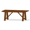 Simple Wooden Dining Table With Crossed Legs Design For Home Dining Room