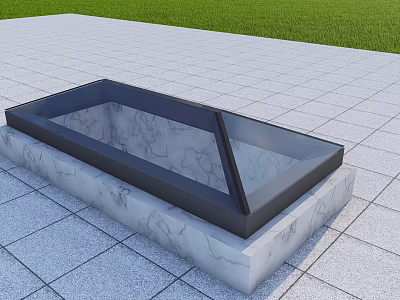 Single Family Villa Exterior Featuring Marble Skylight And Glass Roof Design 3d model