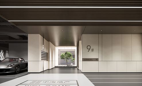 Modern Parking Basement Parking 3d model