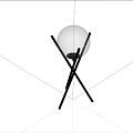 Modern Floor Lamps With White Spherical Shades And Black Intersecting Stands
