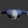 Man Wearing White Safety Helmet Blue Suit And White Pants On Gray Background