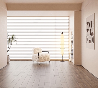 modern venetian blinds leisure balcony 3d model