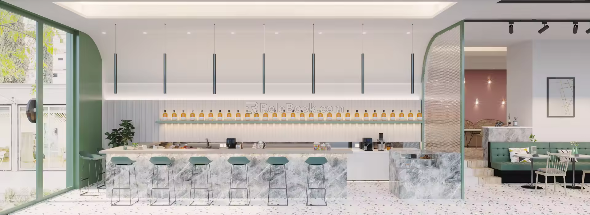 Modern Restaurant Tea Restaurant 3d model