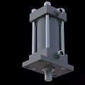 Industrial Heavy Duty Hydraulic Cylinder Featuring Mounting Base Bolts And Ports