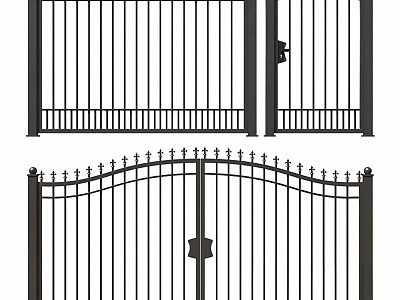 Modern gate wrought iron gate 3d model