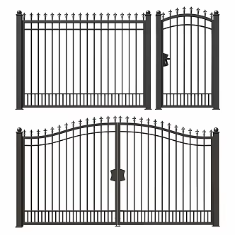Modern gate wrought iron gate 3d model