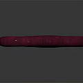 Detailed Pink Worm with Ringed Texture Curved Body on Gray Background