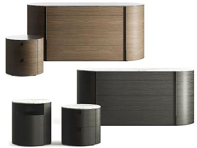 Modern Wooden Sideboard With Sleek Design And Functional Storage Drawers 3d model
