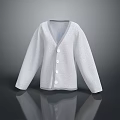 White V neck Button Front Cardigan With Soft Fabric And Long Sleeves