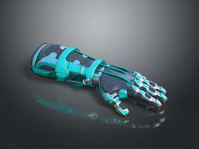 Smart Robotic Machine Mechanical Hand with Advanced Blue Black Design and Flexible Precision Fingers 3d model