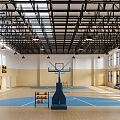 modern basketball hall basketball court 3d model