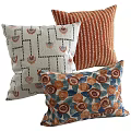 Warm Colored Decorative Pillows With Striped Geometric And Floral Patterns For Home Decor