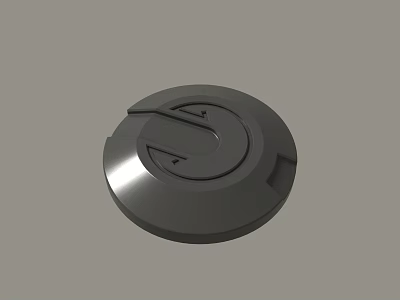 Round Black Plastic Cover With Central Groove And Smooth Surface Design 3d model