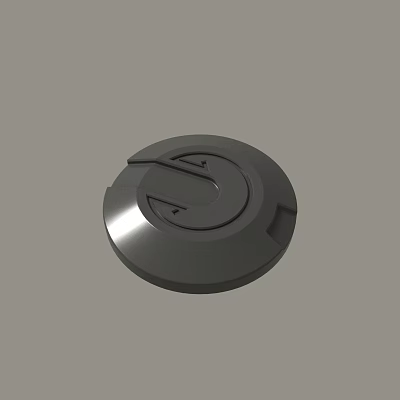 Round Black Plastic Cover With Central Groove And Smooth Surface Design 3d model