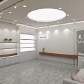 Elegant Modern Mall Store Interior With Reception Counter And Sofa