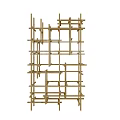 Wooden Room Divider With Grid Design For Home Interior Decoration