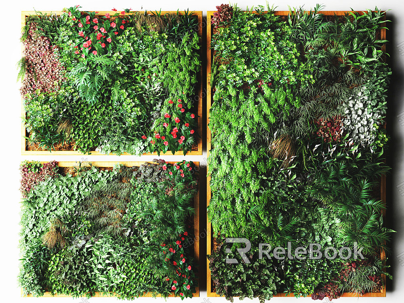 Modern Plant Wall Green Plant Wall Flowers model