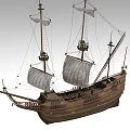 Vintage Wooden Sailboat Model Nautical Decorative Ornament Set For Home Accent