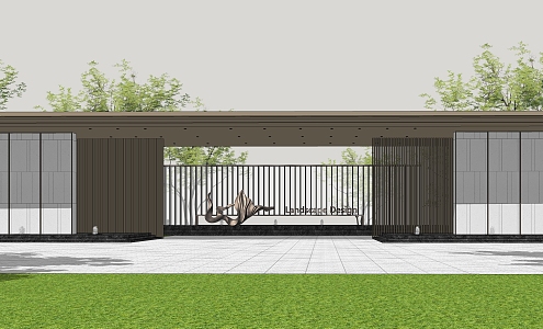 Modern gate house 3d model