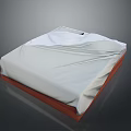 Mattress Display With White Sheet Cover And Wooden Base Structure Design