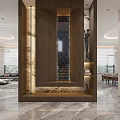 Modern Dining and Living Room Interior With Round Chandelier Marble Floor And Chairs