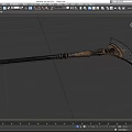 Blade Crescent Shovel Spear Axe Single Piece Halberd Blade Game Weapon Cold Weapon Long Handle Weapon Low Face Number Super Realistic High Precision Video Grade 3d model