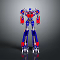 Red Blue White Robot Figure With Shiny Mechanical Structure And Detailed Design 3d model