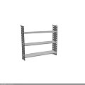 White Three Tiered Shelf Unit With Perforated Uprights And Flat Shelves On Wheels
