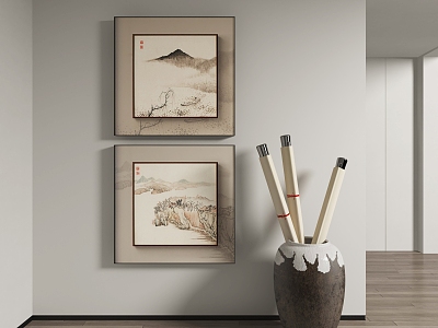 New Chinese Decorative Painting 3d model