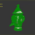 Colorful Ceramic Jar With Bird Shaped Lid And Floral Patterns For Home Decor