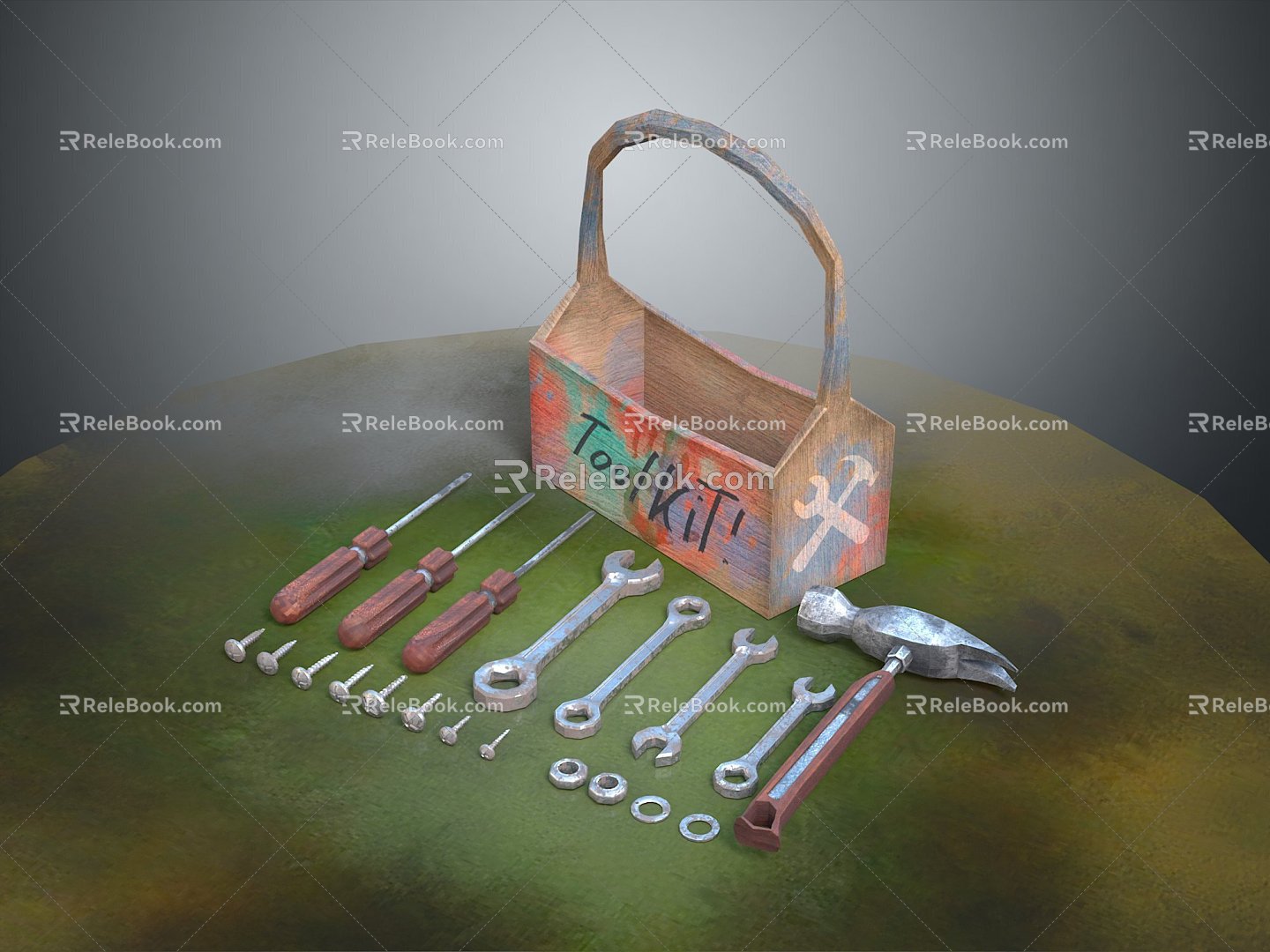 Screwdriver tool box flat screwdriver Phillips screwdriver screwdriver screwdriver tool hardware tool 3d model