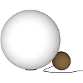 Modern Table Lamp With White Spherical Lampshade And Gold Base