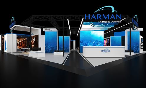 Modern Exhibition Harman Booth 3d model