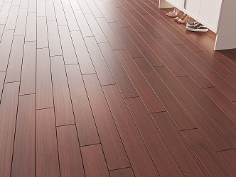 jane ou red wood floor 3d model