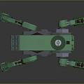 Green Mechanical Creature With Multi Legged Robotic Structure And Design Elements 3d model