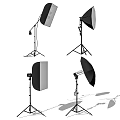 Professional Photography Lighting Equipment With Softbox Umbrella And Tripod Stands