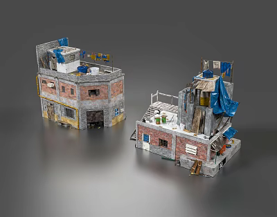 Industrial LOFT house simple building old building 3d model