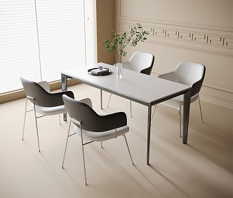 Modern Dining Table and Chair Combination Dining Chair Dining Table Single Chair 3d model