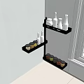 Black Multi Tier Wall Mounted Kitchen Shelf for Spices and Bottles