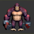 Fierce Purple Gorilla With Mechanical Arms Muscular Build And Angry Expression In Standing Pose