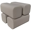 Gray Fabric Stool Stacked Modern Design For Home Living Room Decor