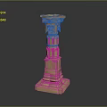 Classical Roman Column Architectural Design With Carved Details Base And Top Capital