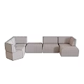 Pastel Pink Modular Sectional Sofa With Modern Design And Configurable Seating Options 3d model