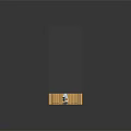 3D Model Structure With Black Roof Yellow Wooden Platform And Blue Cylindrical Elements