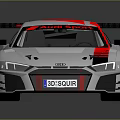 Sleek Silver Racing Car With Red Accents And Black Rear Spoiler