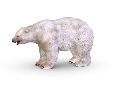 White Reptile Standing On All Fours With Open Mouth In Natural Environment 3d model